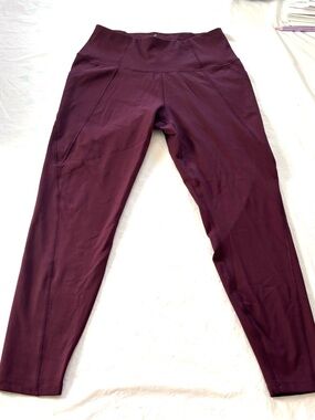 Apana Purple Plum High Rise Performance  Leggings SZ M Good Condition